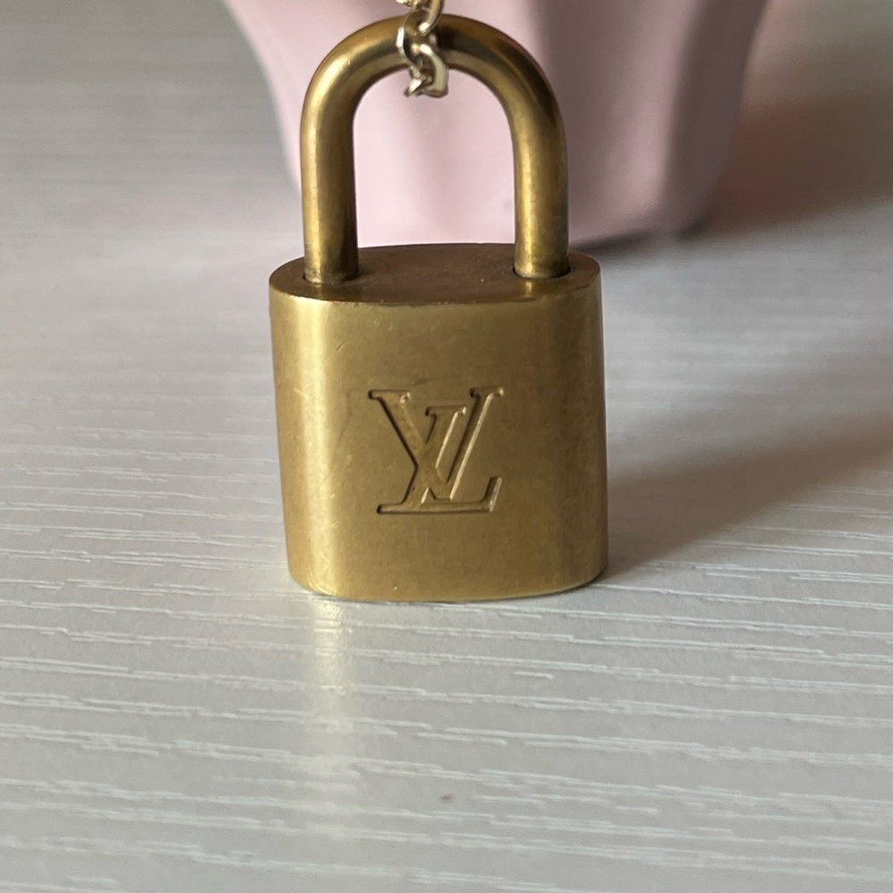 Louis Vuitton Brass Padlock Pendant Necklace